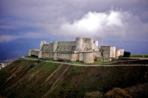 The Krak des Chevaliers, a Crusader fortress near the city of Homs.